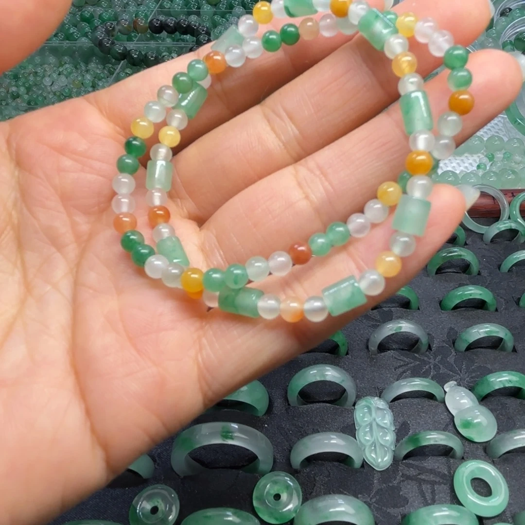 石英质玉（非洲翠）未镶嵌戒指  珠子  手镯多宝手串