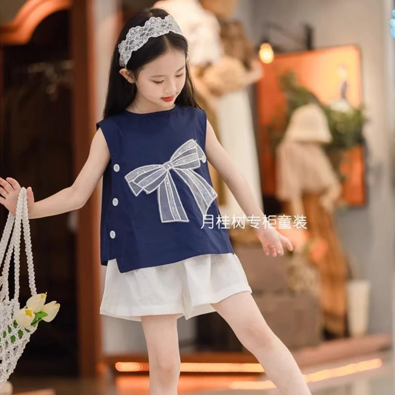 女童套装夏季薄款童女孩2025新款洋气儿童夏装韩版时髦两件套