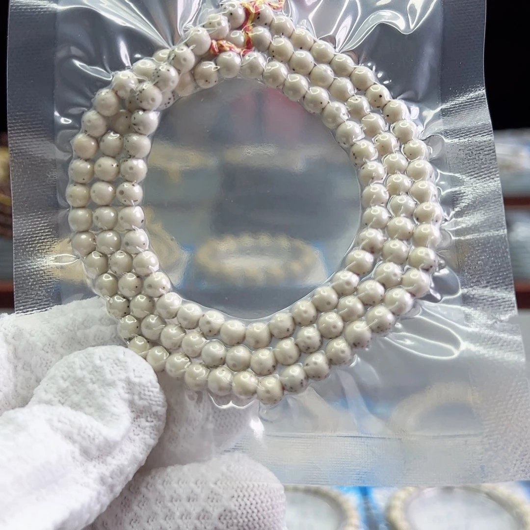 星月菩提手串小琴原白6圆带月半壁大留白108