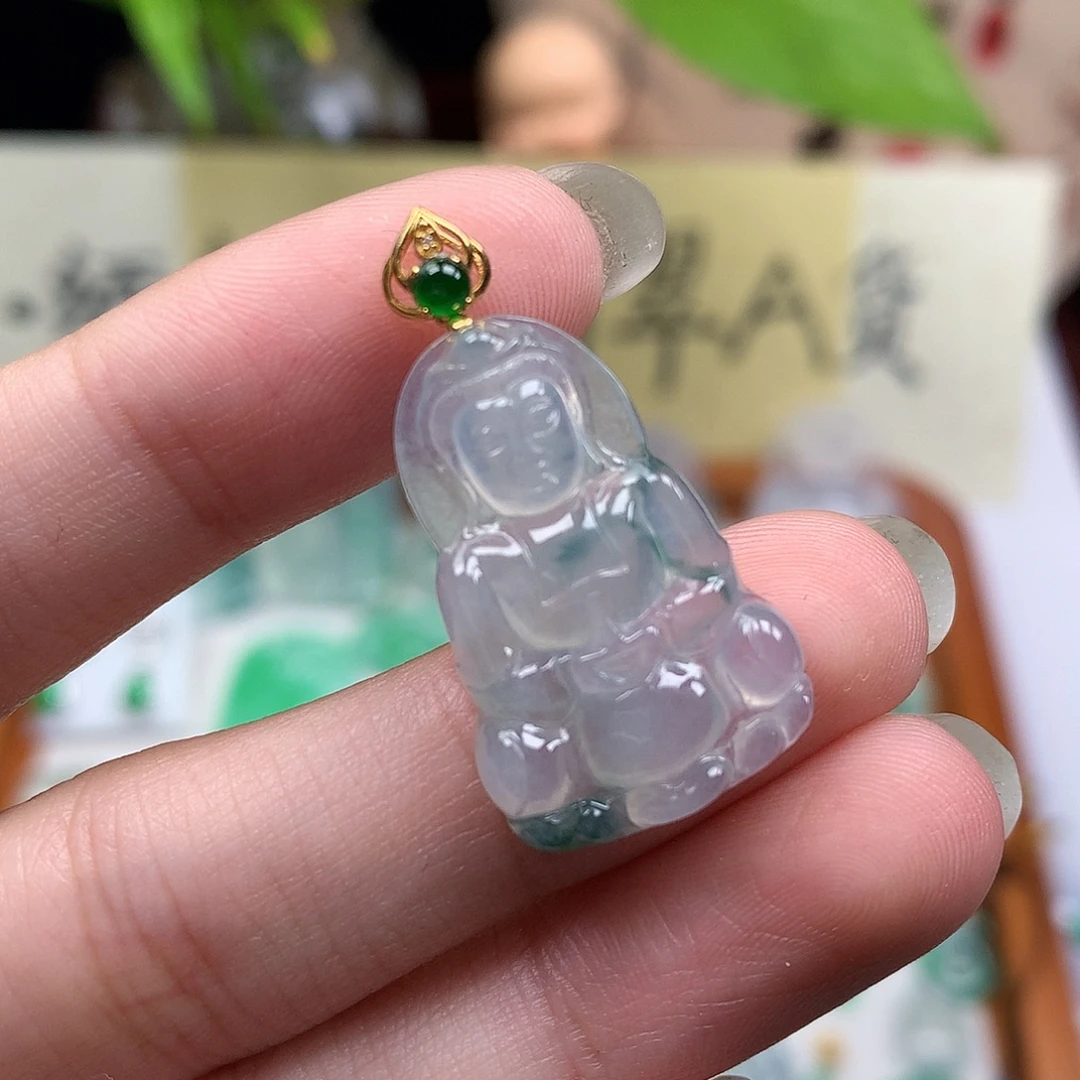 翡翠散珠缅甸天然A货翡翠冰种观音