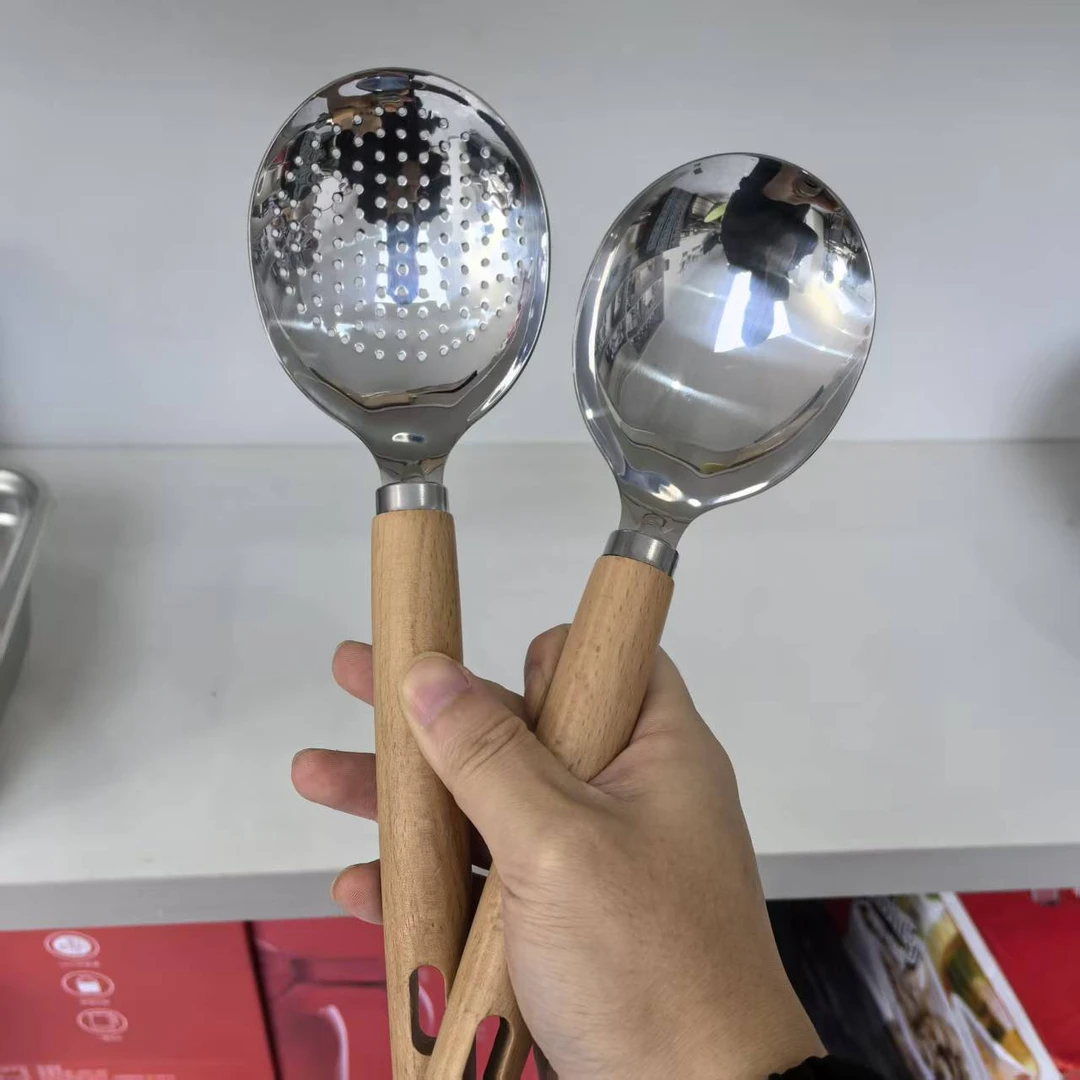 18/10不锈钢外贸库存大头勺不锈钢面粉勺漏勺公勺分菜