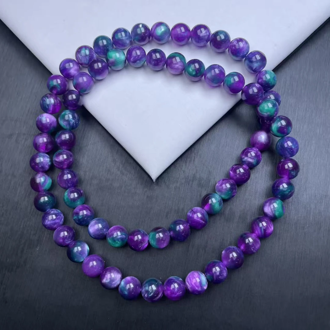 【喜子】QW1849紫绿魄10m项链/多样性发一精致奇石