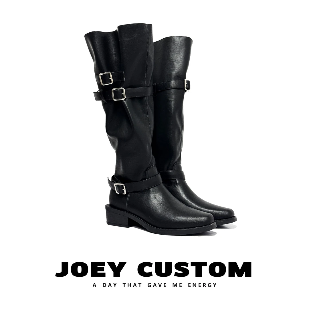 JOEY |  【堆堆两穿靴】大女主气质尖头皮带扣辣妹靴女长靴 1337