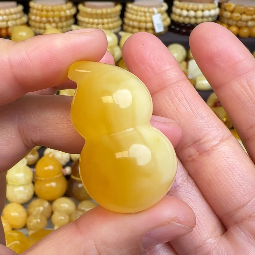 琥珀未镶嵌吊坠(赠链)天然蜜蜡葫芦吊坠
