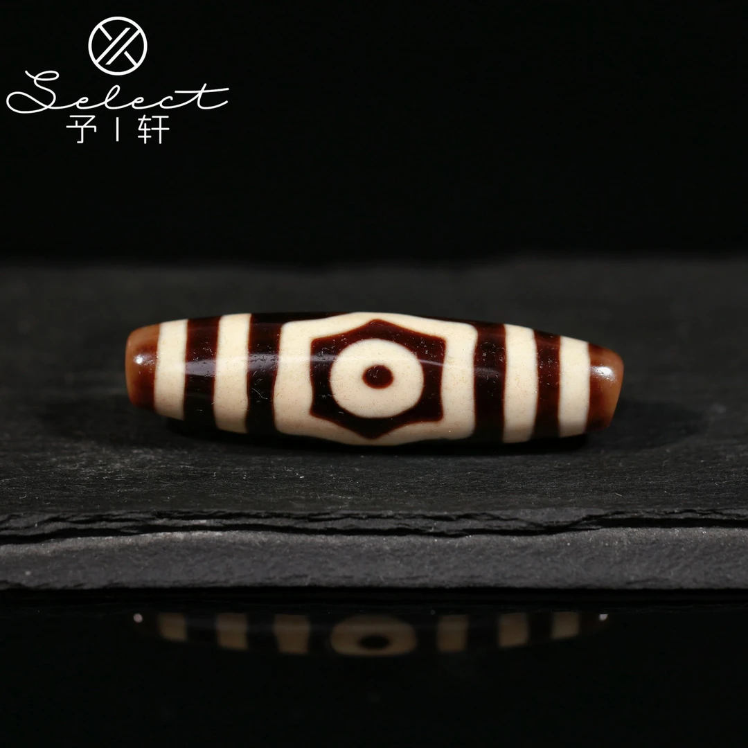 予轩出品;行运任晓攀亲工超顶料爆砂宝盖三眼49.5*13.2mm天珠吊坠