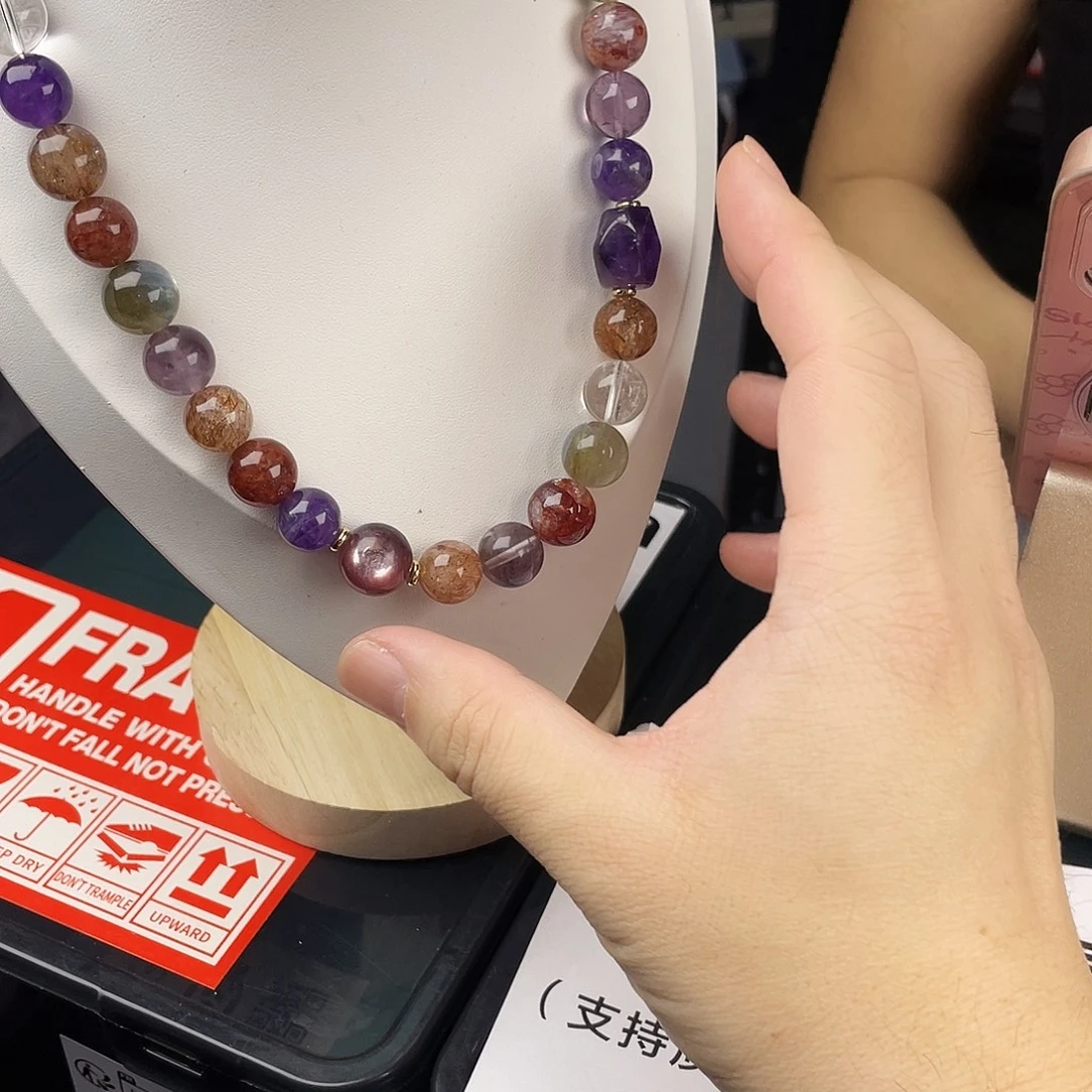 水晶银S925镀金镶嵌手串