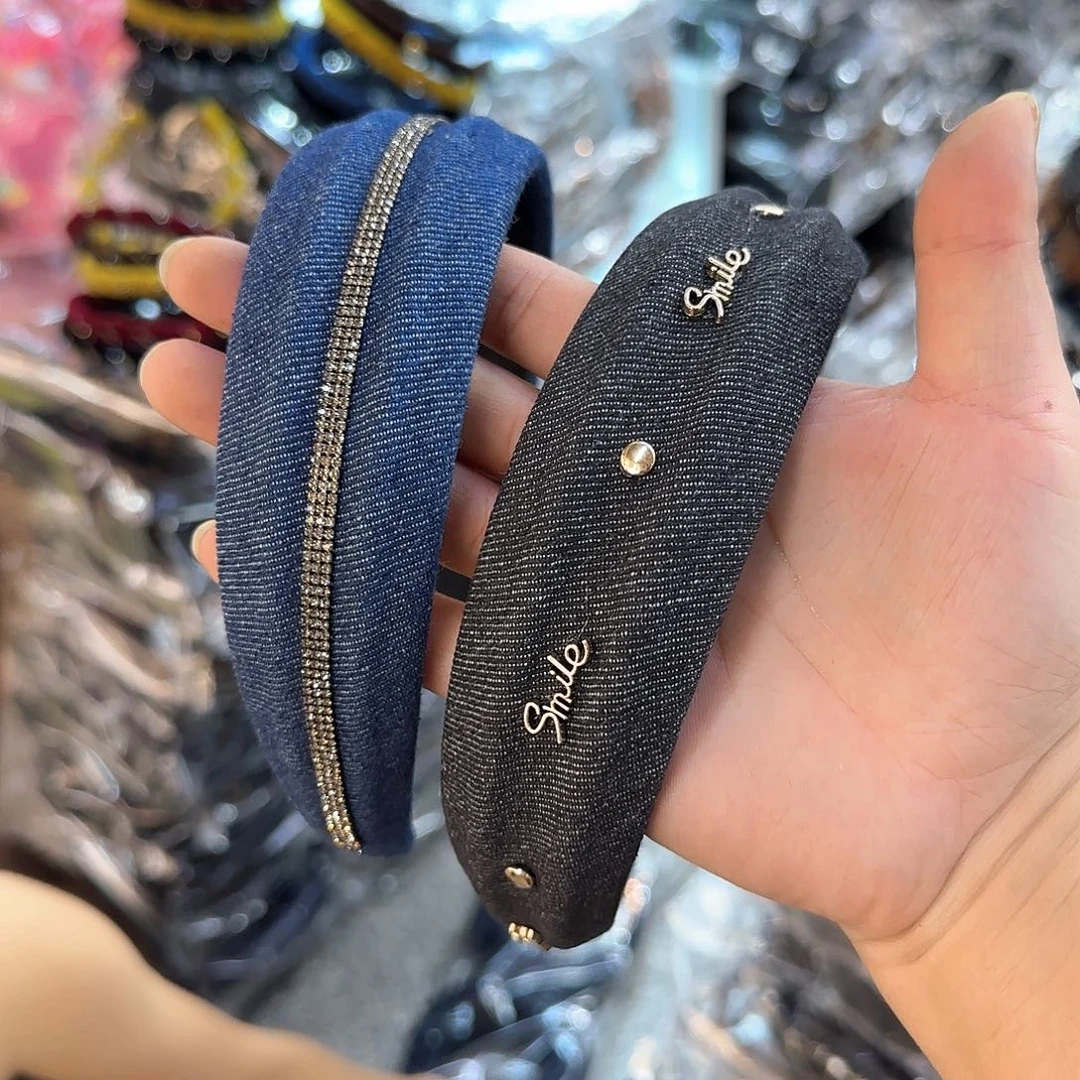 布艺非金属M08牛仔发箍2个