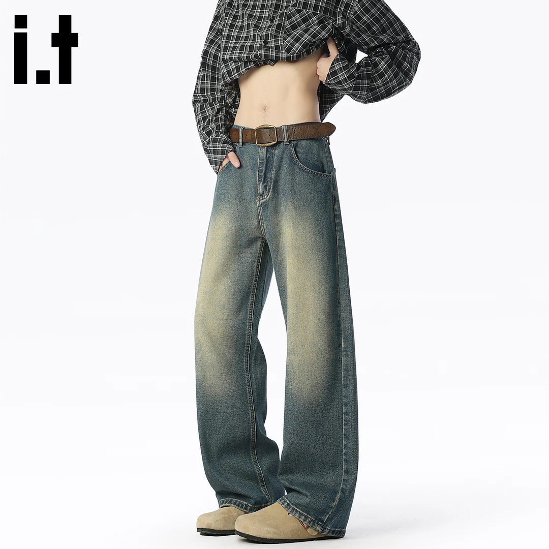 i.t:fivecm复古潮流牛仔裤男2025秋冬季新款男款潮牌百搭直筒裤子