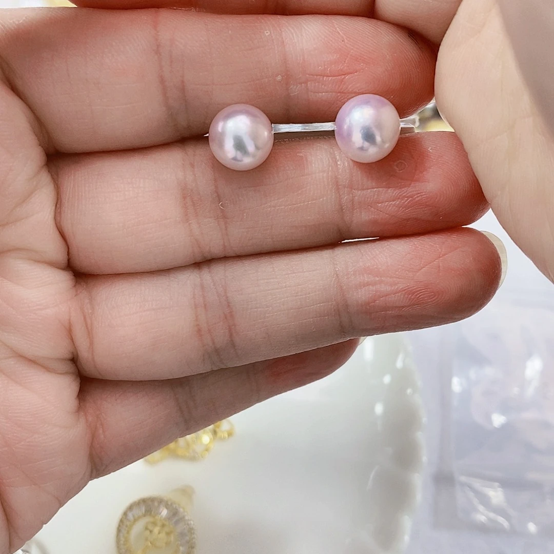 银S925镶嵌海水珍珠特价不退不换耳饰金**雪