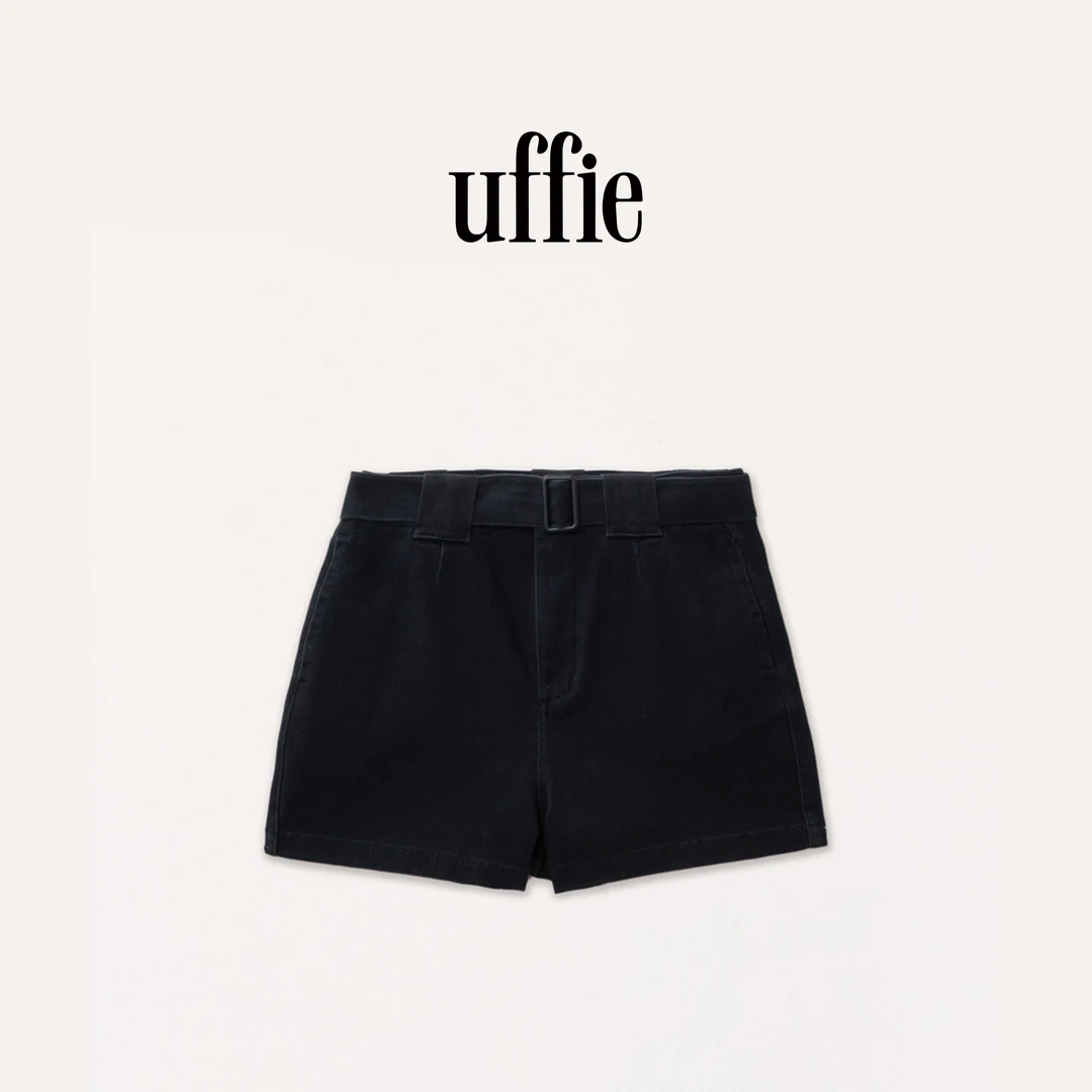 UFFIE于绘 腰带饰水洗单宁短裤