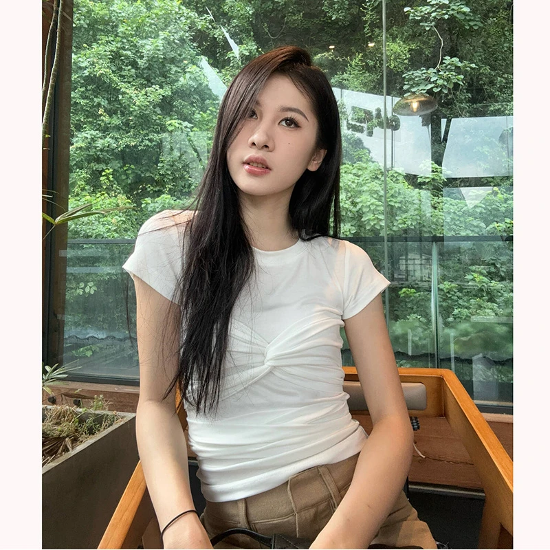 【No退No换】来自b0【手绑蝴蝶结】夏季时尚百搭设计师款上衣【Q2453】