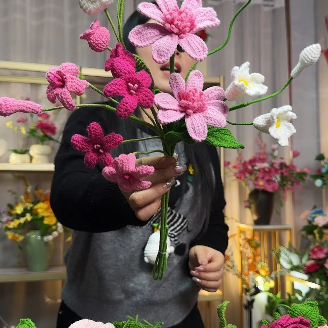 纯手工钩织手工花束