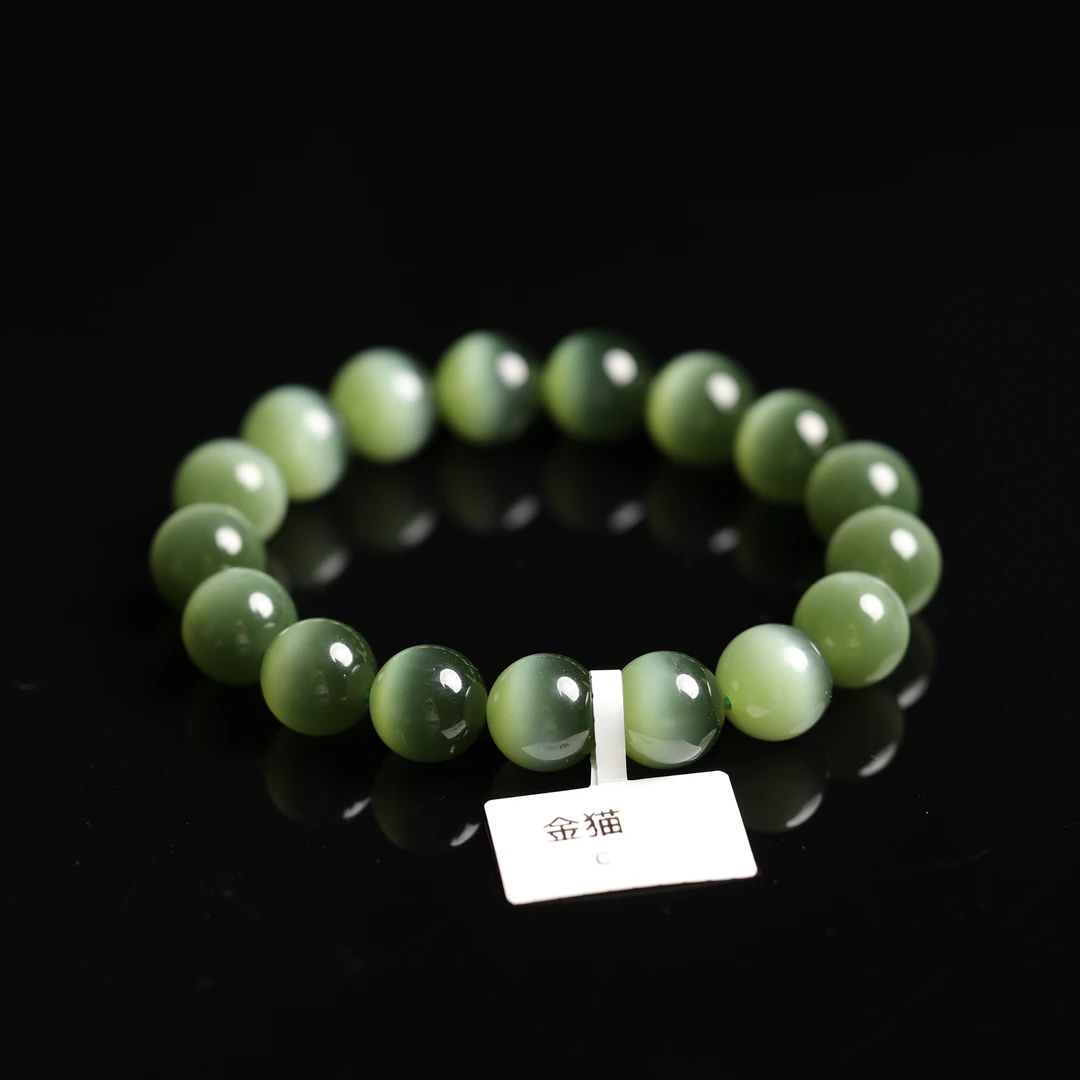 本真传承 | 珍藏级精品和田玉高色金猫手串C