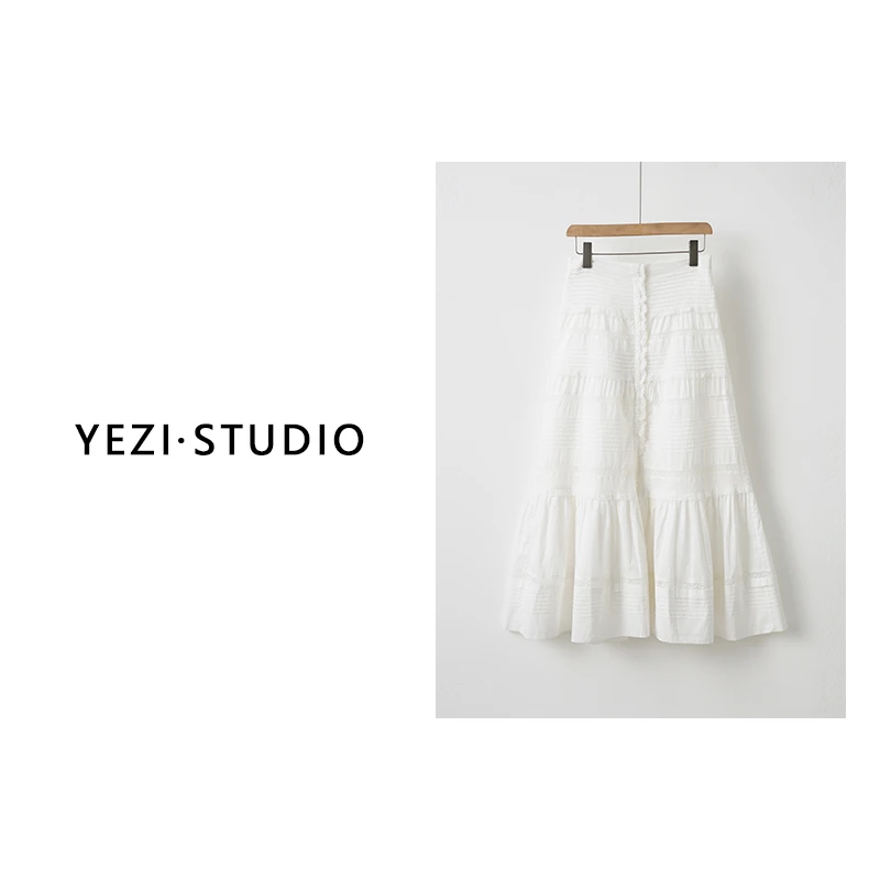 【小芭蕾】25春新品法式茶歇长绒棉蕾丝花边半身裙25133016/8-2/16