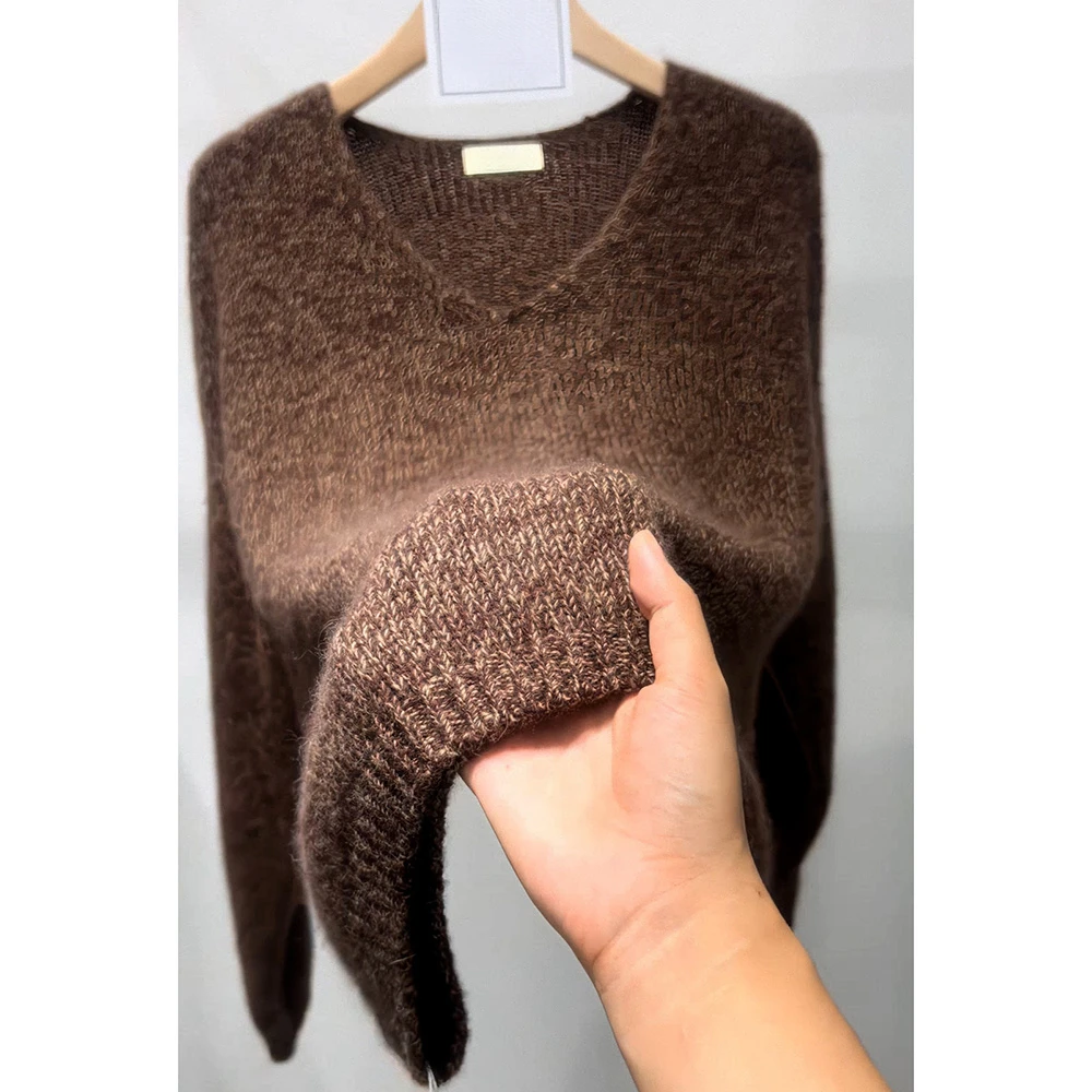 美爆了！上身绝美！v领针织套头毛衣女冬季新款高级感百搭时髦上衣