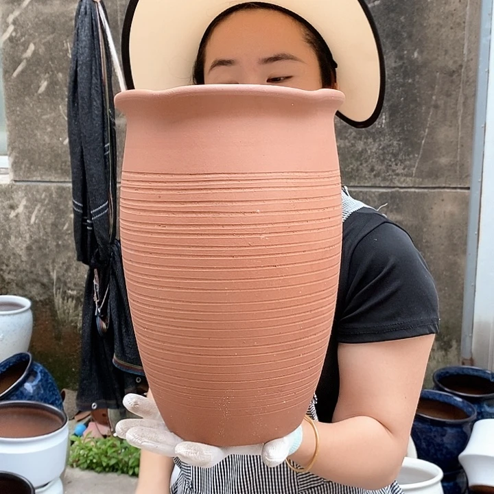 紫砂花盆瑕疵口20高30