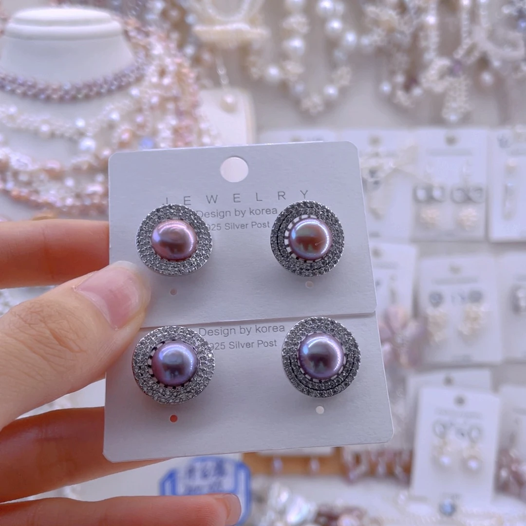 合金耳饰淡水珍珠耳饰