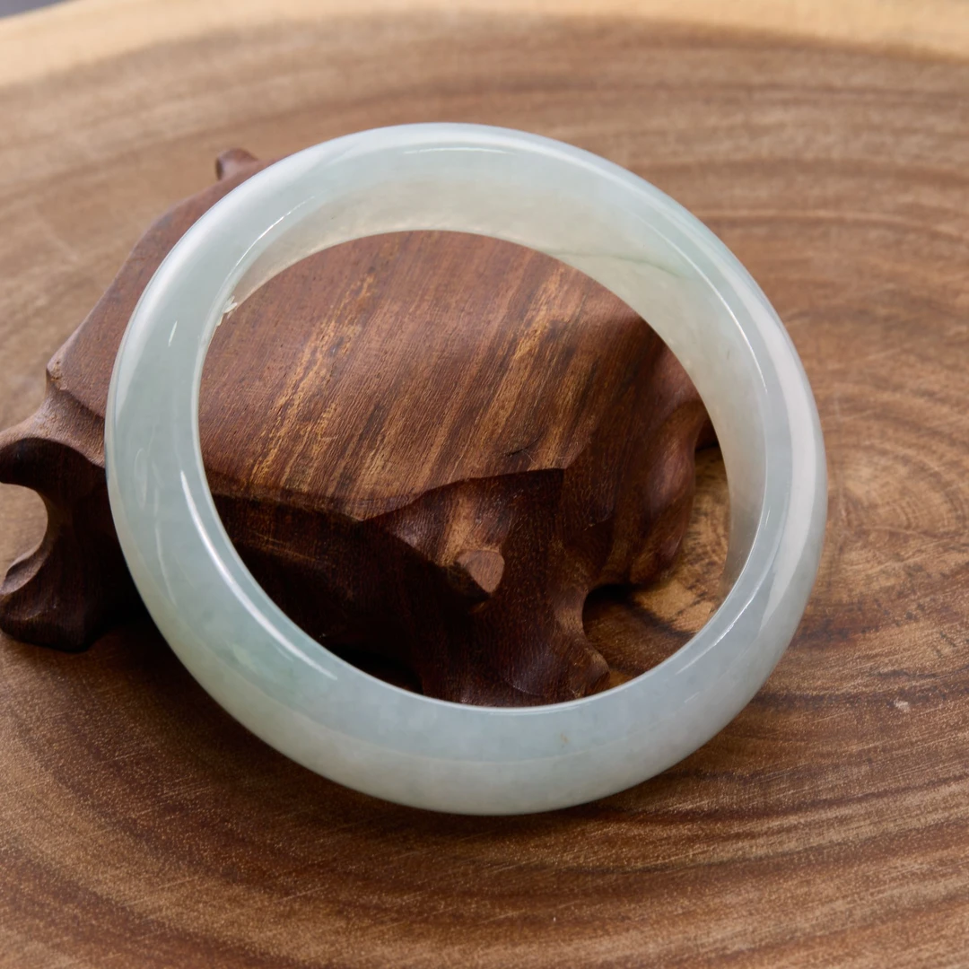 如苑珠宝未镶嵌翡翠手镯/圈口58.2/白色/糯