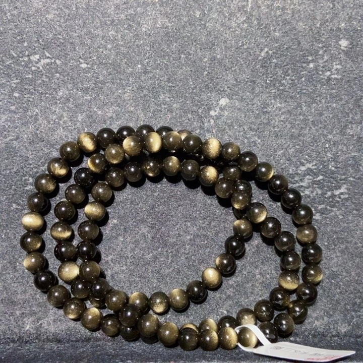 黑曜岩手串未镶嵌尤****酱