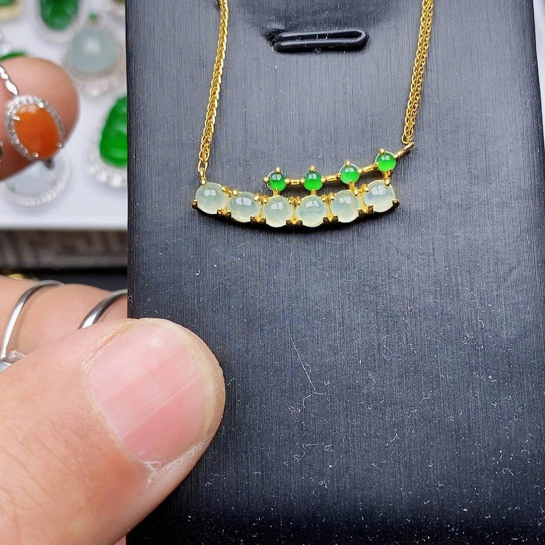 翡翠颈饰银S925镶嵌项链