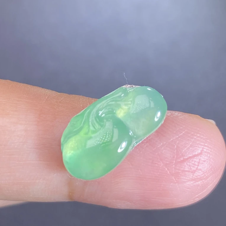 天然缅甸翡翠A货冰甜绿柿柿如意精品设计锁骨链8.3/15.4/4.4
