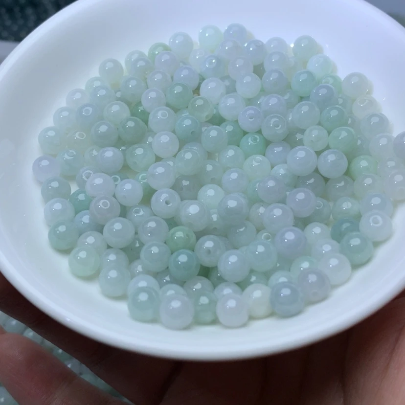 【闪购商品】未镶嵌手链翡翠卡6冰绿白100颗