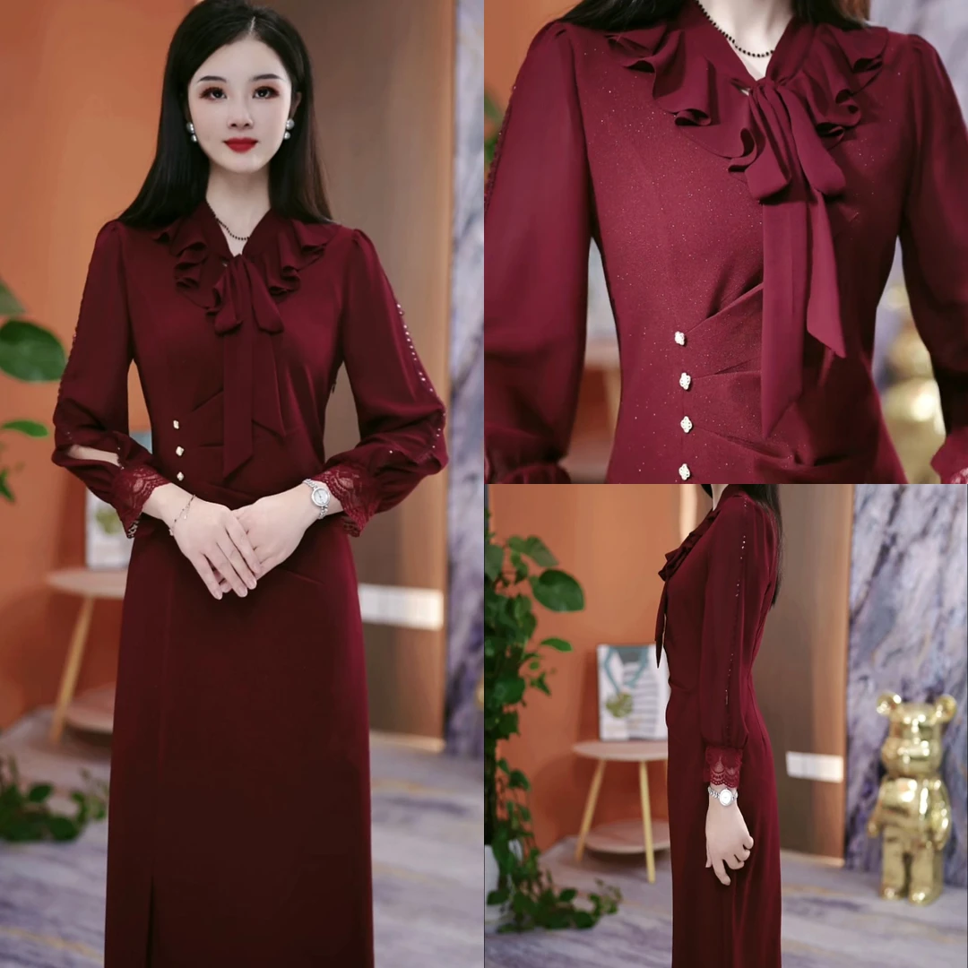 秋季新款连衣裙2025秋季韩版气质显瘦百搭收腰连衣裙YX25K2171