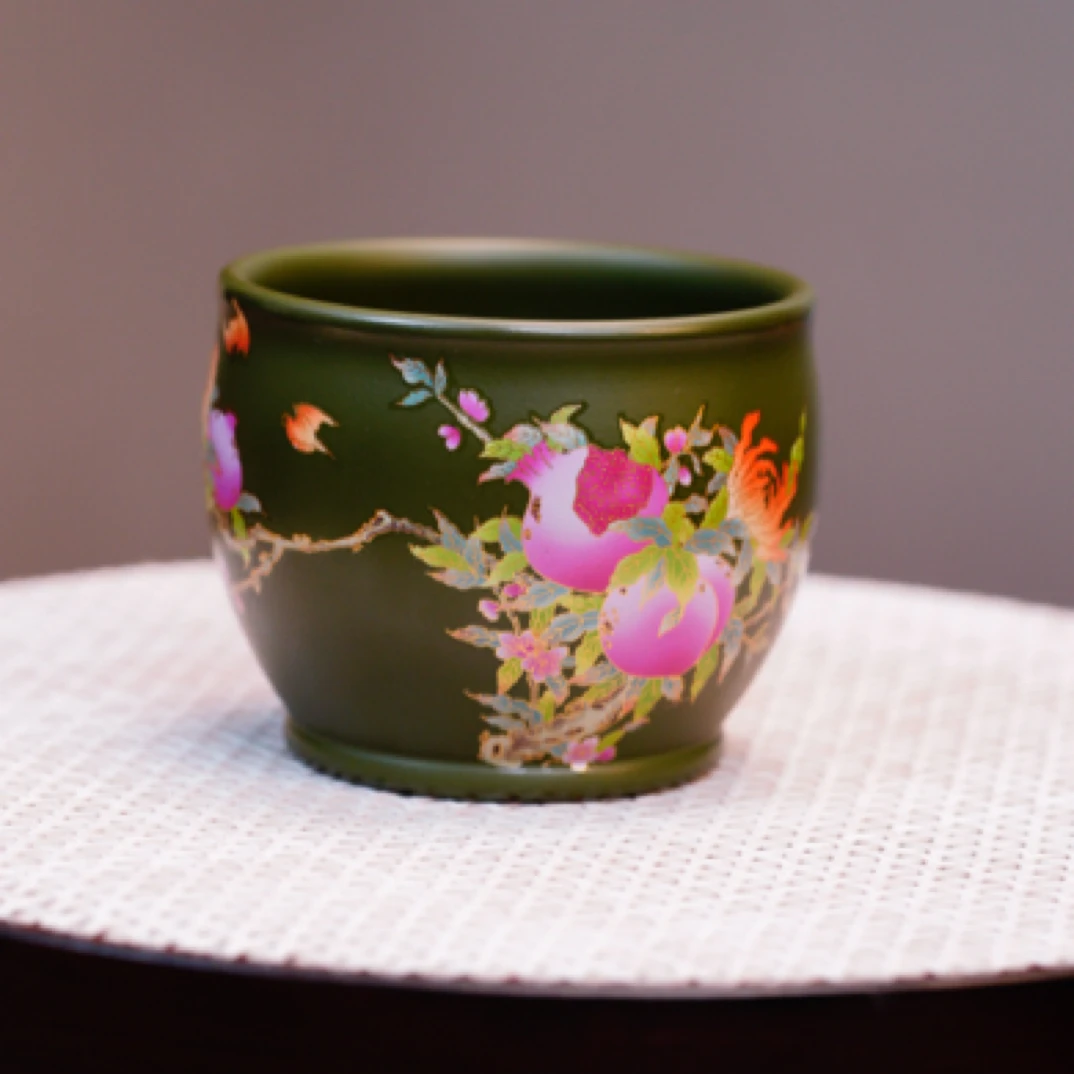 宜兴原矿紫砂 纯手工 制作 茶具 绿泥大丰收紫砂