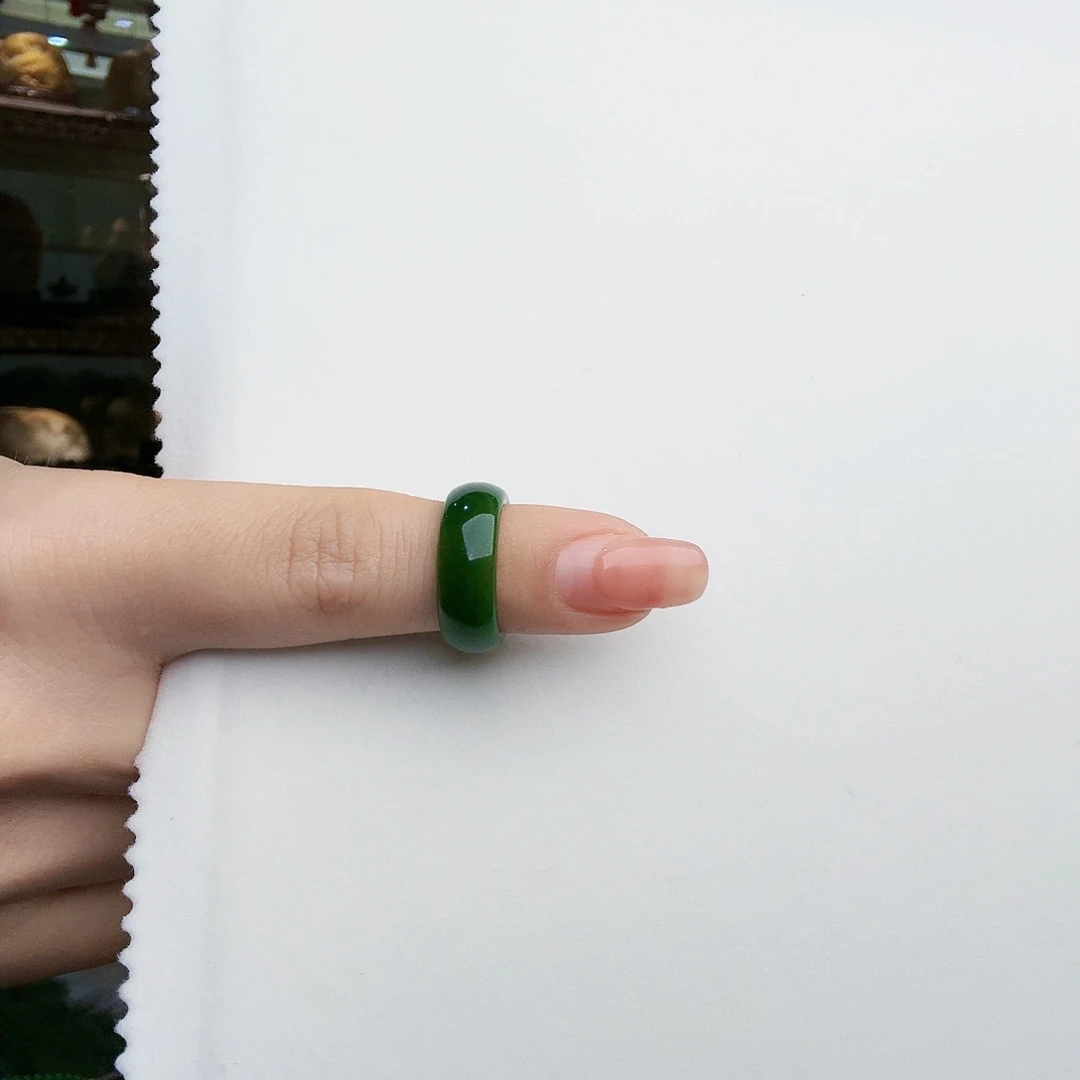 和田玉（碧玉）戒圈未镶嵌钝***肉