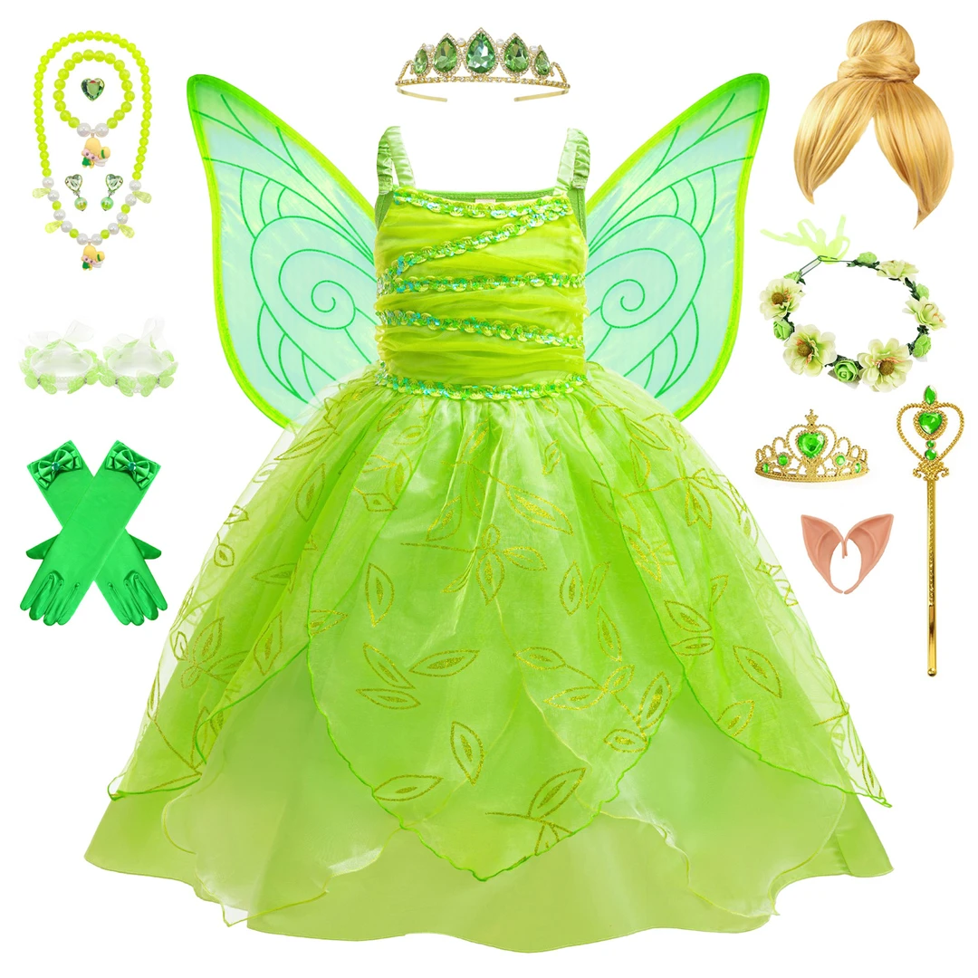 童话奇妙仙子cos服装小叮当角色扮演礼服表演服连衣裙仙女舞蹈服