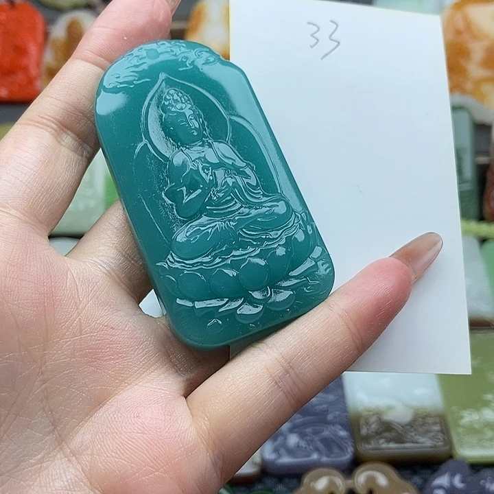 银S925天然玉石观音