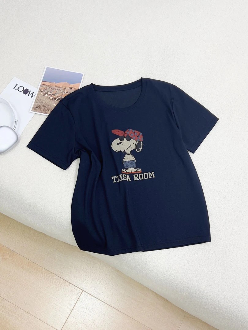 【女王洛克】韩版休闲简约减龄百搭圆领短袖t恤女洋气衣服女LK81989