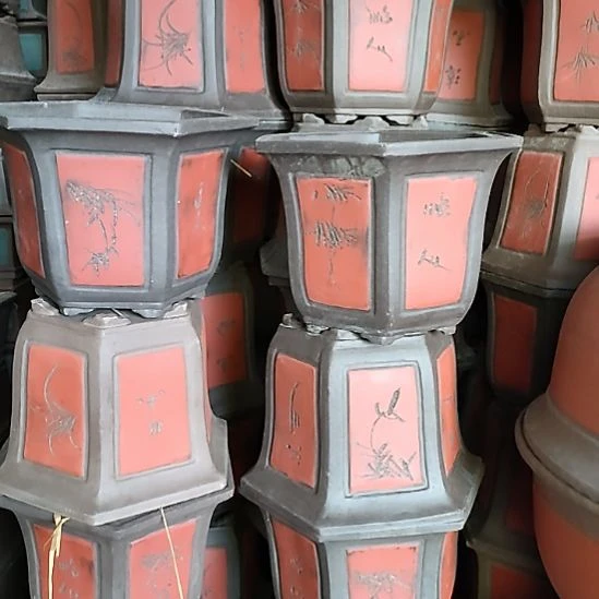 1个六角形花盆对角外口径42厘米左右