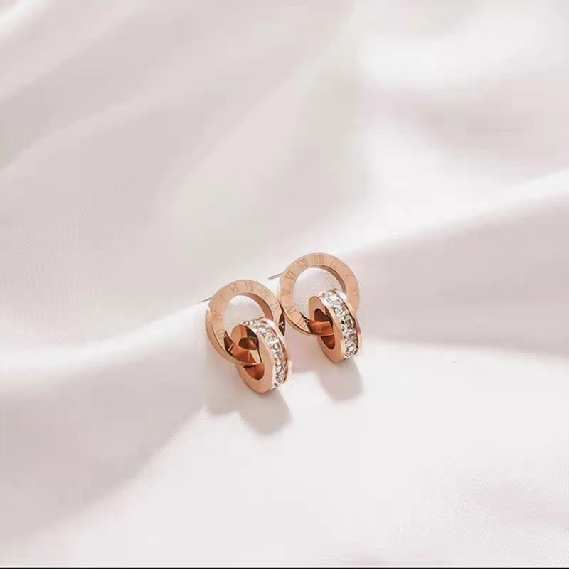 铜合金合成锆石耳饰 B220高级轻奢耳环