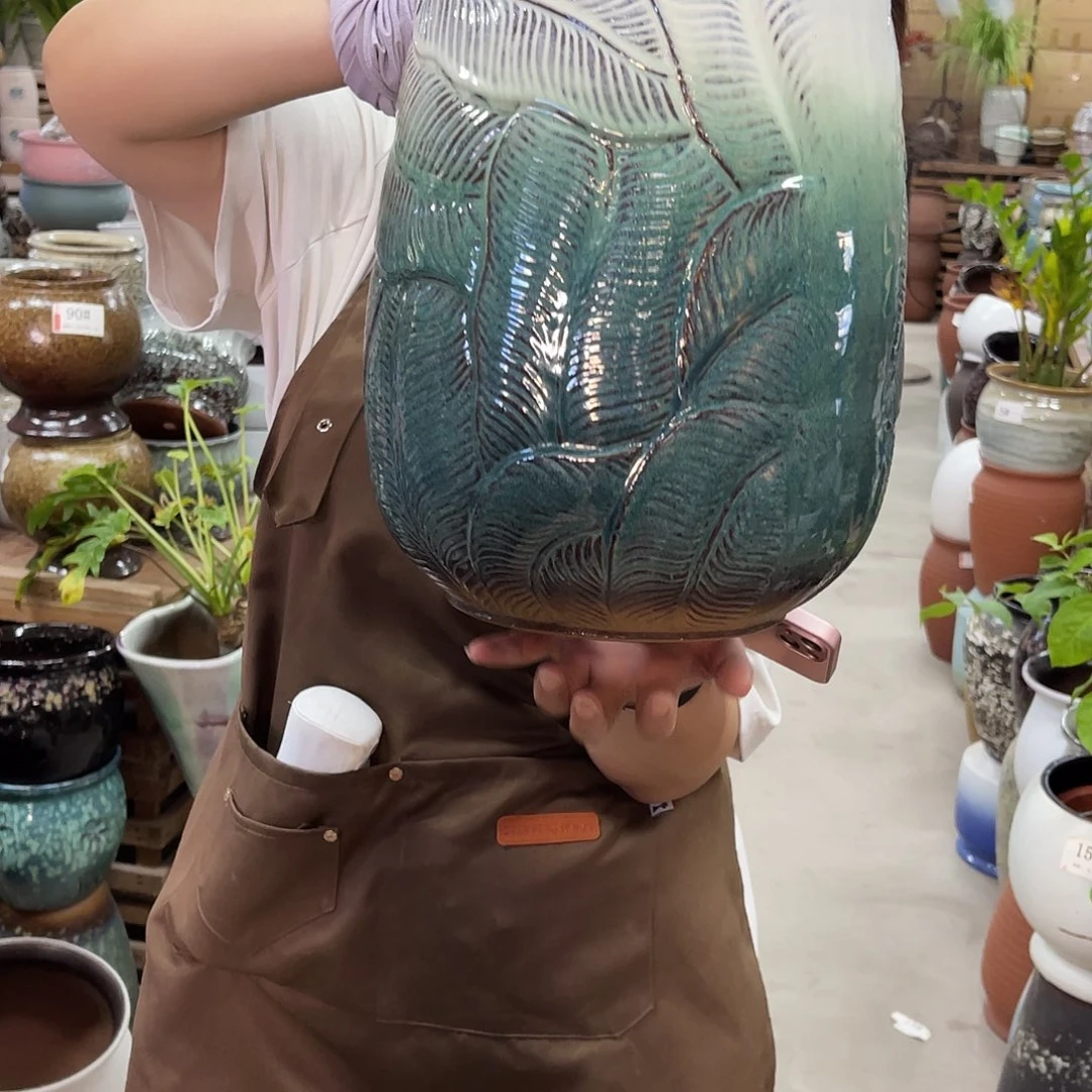 紫砂花盆高度30口径20厘米