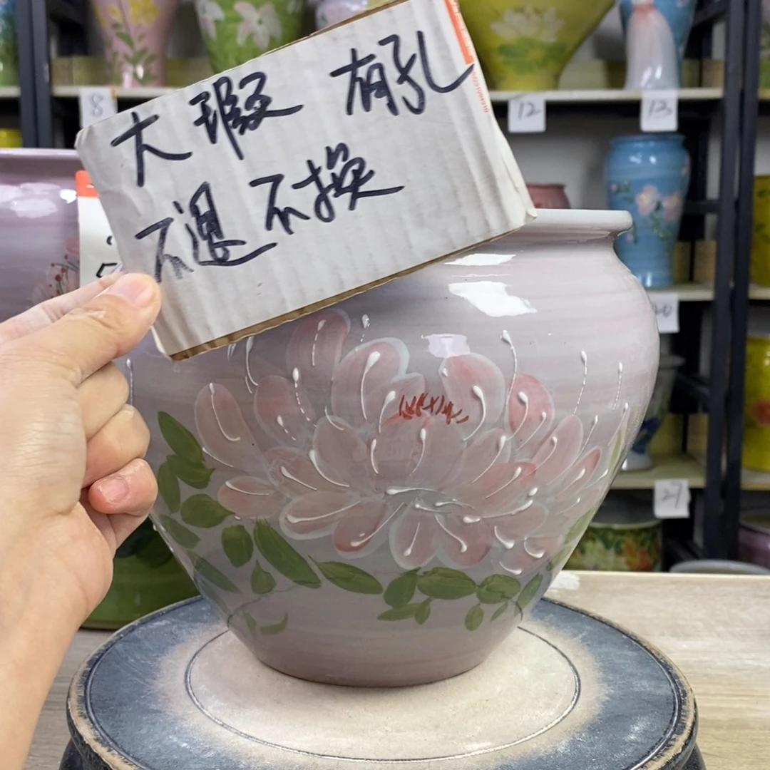 景德镇手工手绘陶瓷花盆