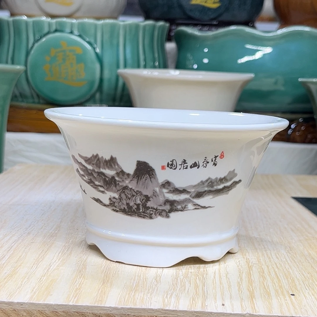 陶瓷绿植多肉微瑕花盆口径13*7.5