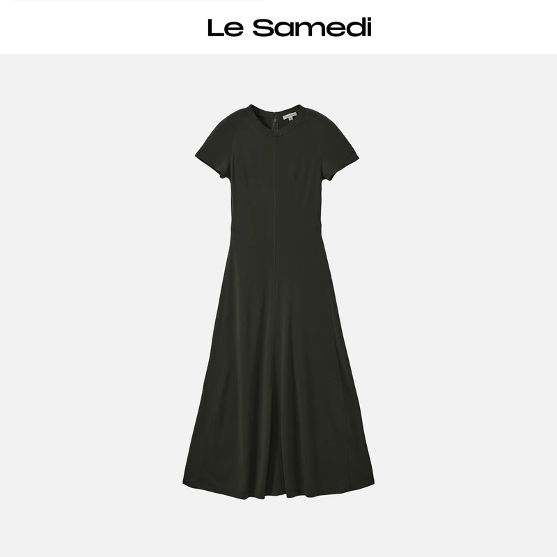 Le Samedi【古典乐章】匠心浪漫 慵懒伞摆 插肩短袖连衣裙