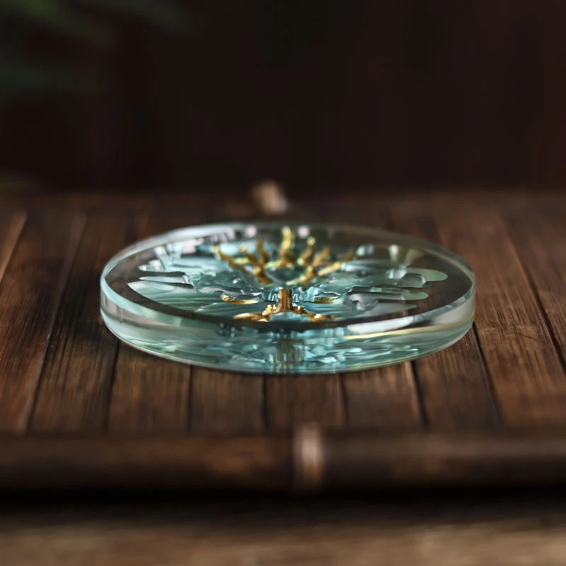 【陶珊居】龙纹琉璃杯垫（琉璃S0327）