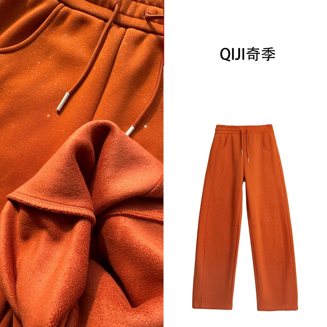 【奇季】”星光闪耀慕冬绒“冬季加绒显瘦窄版弯刀裤68192