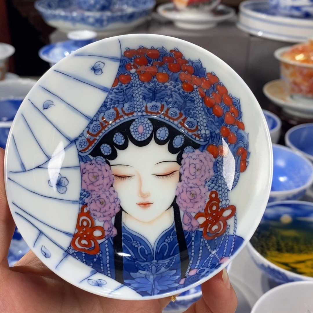 青花花旦主人杯杯