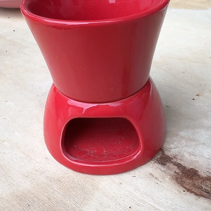 贸尾单高温陶瓷红色小号巧克力炉