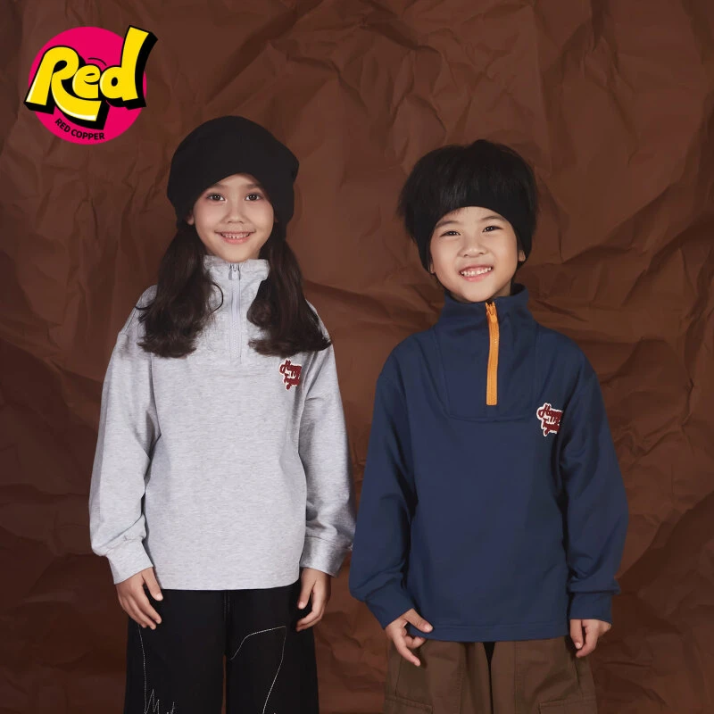 redcopperRC2025早秋新款儿童美式高领防风卫衣CH152407