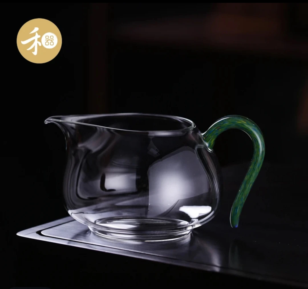 禾器绿彩淡然茶海公道杯高端茶器350ML透明耐热