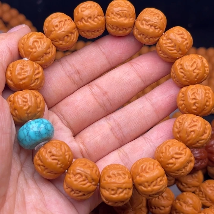 猴头核桃吊坠17麻花串绿