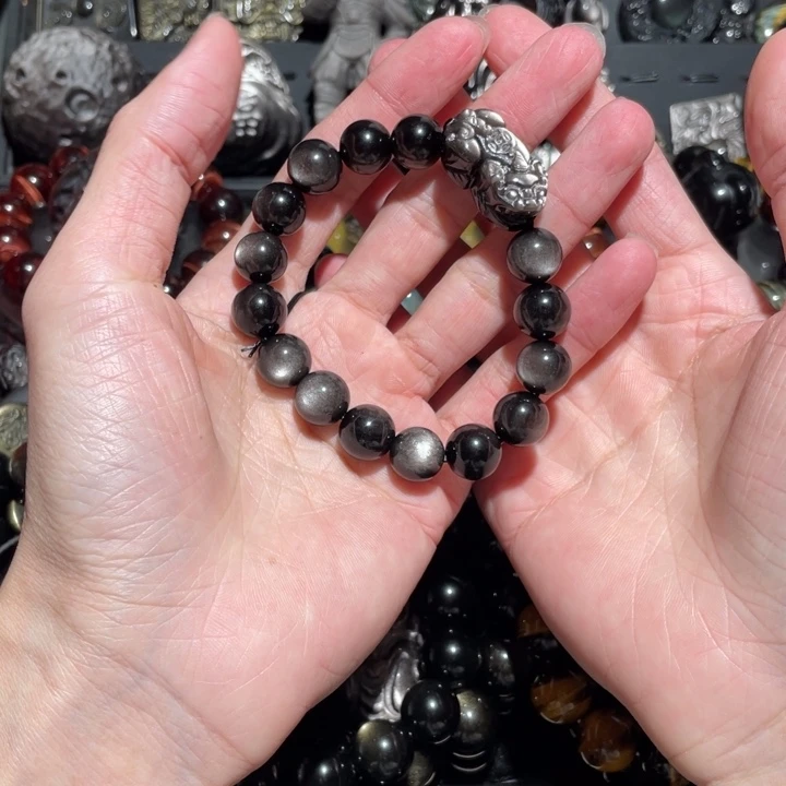 黑曜岩手串未镶嵌酷****n