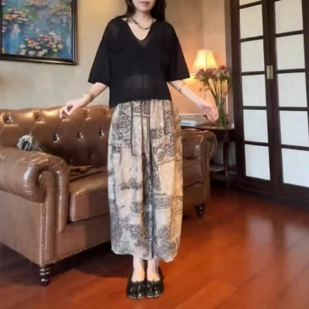 2025爆款女夏季新款独特漂亮显瘦上衣宽松哈伦裤洋气短袖套装气质