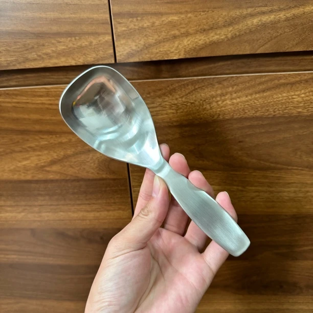 （勺子哥福利）18/10不锈钢饭勺锤纹家用餐厅自助打饭铲子盛饭勺