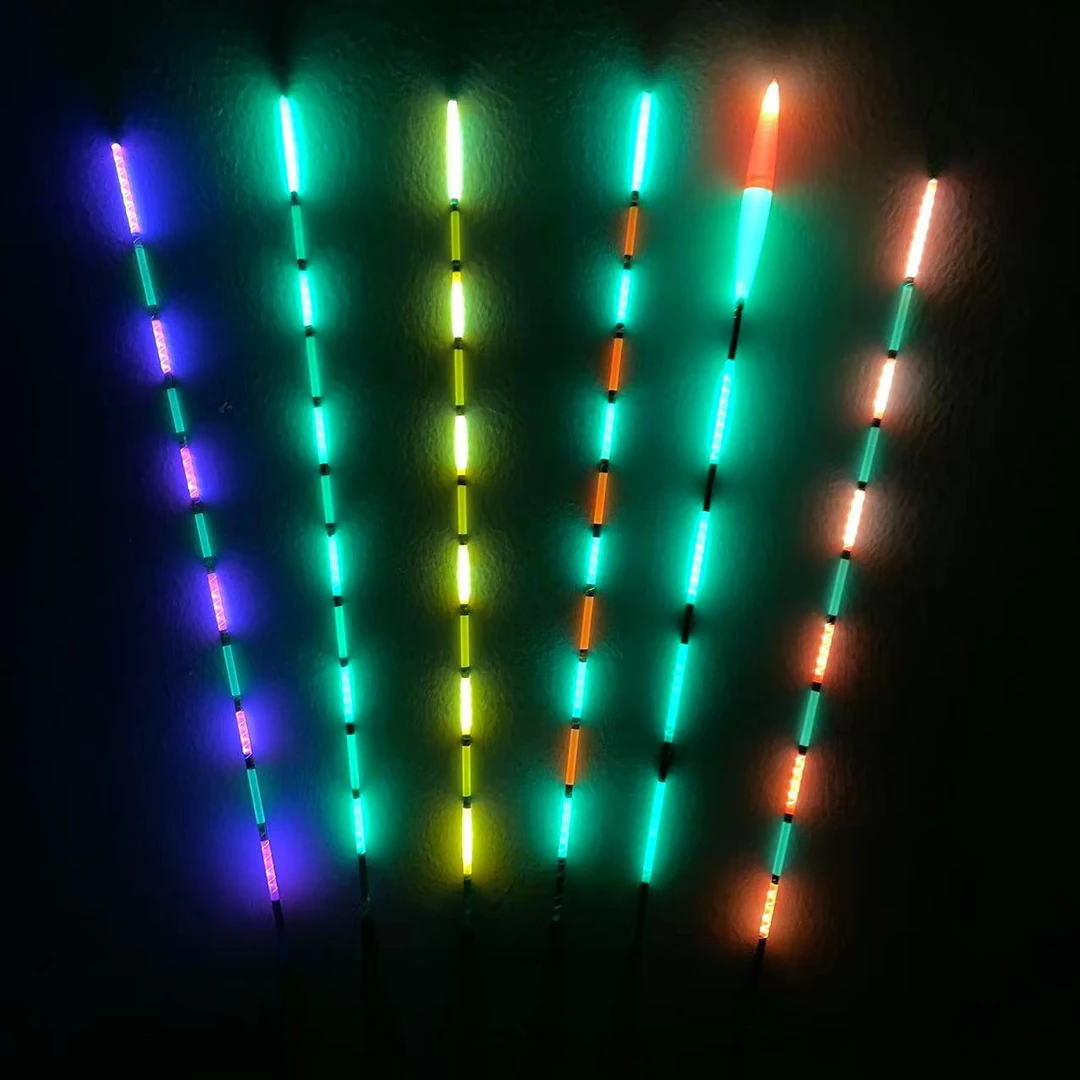 【12支浮漂】6只夜光漂+6只白天漂+6个电池+漂盒浮漂套装