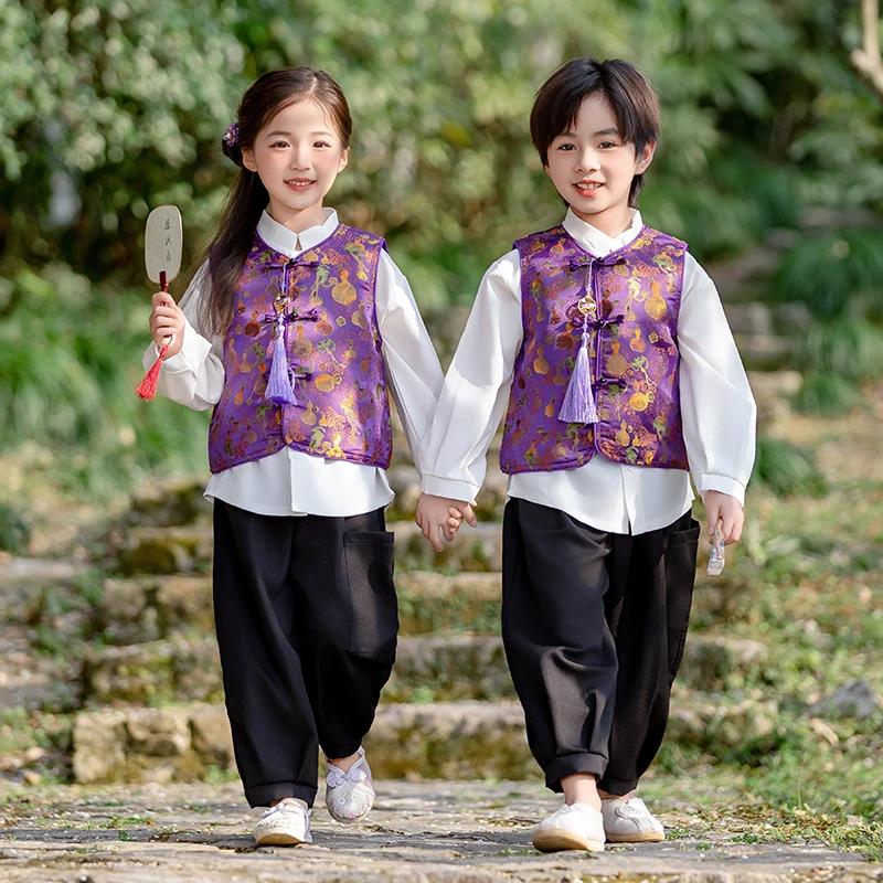 男童汉服套装2025新款儿童春秋国风表演服男宝宝春季新中式演出服